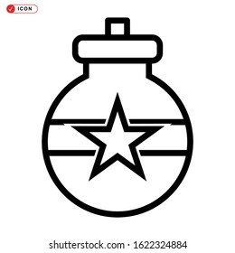 bauble ball icon isolated sign symbol vector illustration - high quality black style vector icons
