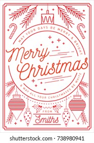 bauble christmas greetings template vector/illustration