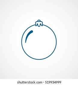 Bauble Christmas New Year Blue Line Icon On White Background