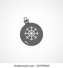 Bauble Christmas New Year Flat Icon On White Background