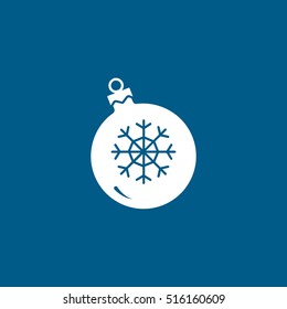 Bauble Christmas New Year Flat Icon On Blue Background