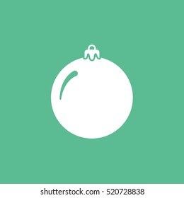 Bauble Christmas New Year Flat Icon On Green Background