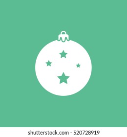 Bauble Christmas New Year Flat Icon On Green Background