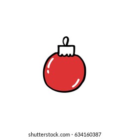 bauble christmas tree doodle icon