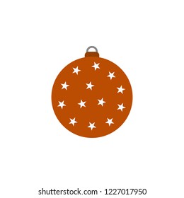 Bauble, christmas tree toy. vector icon