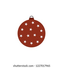 Bauble, christmas tree toy. vector icon