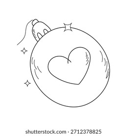 Ícone de doodle Bauble com ilustração de stock vetor de fundo branco