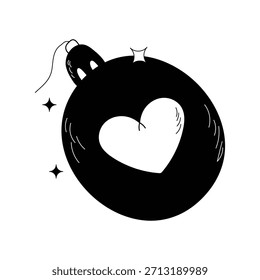 Ícone de doodle Bauble com ilustração de stock vetor de fundo branco