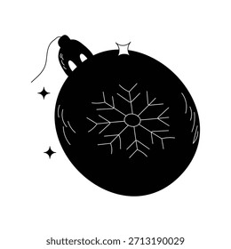 Bauble doodle icon with white background vector stock illustration
