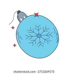 Ícone de doodle Bauble com ilustração de stock vetor de fundo branco