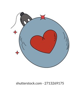 Ícone de doodle Bauble com ilustração de stock vetor de fundo branco