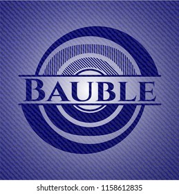 Bauble emblem with denim high quality background