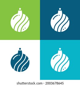 Bauble Flat four color minimal icon set