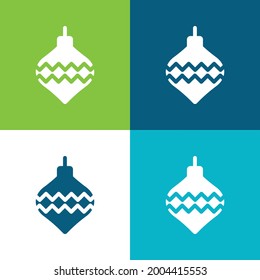 Bauble Flat Vier-Farben-Minimal-Icon-Set
