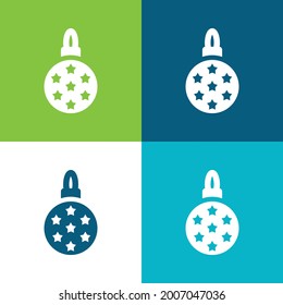 Bauble Flat four color minimal icon set