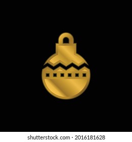Bauble gold plated metalic icon or logo vector