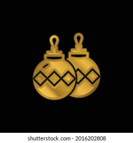 Bauble gold plated metalic icon or logo vector