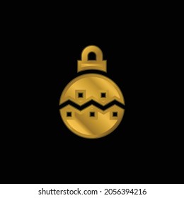 Bauble gold plated metalic icon or logo vector