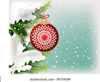 bauble hanging from tree