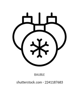 bauble icon. Line Art Style Design Isolated On White Background