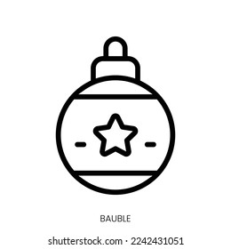 bauble icon. Line Art Style Design Isolated On White Background