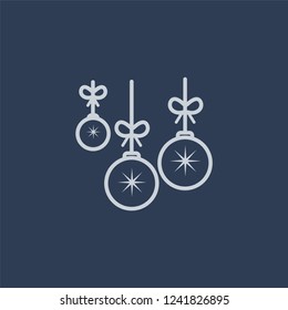Bauble icon. Bauble linear design concept from Christmas collection. Simple element vector illustration on dark blue background.