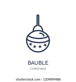 Bauble icon. Bauble linear symbol design from Christmas collection. Simple outline element vector illustration on white background.