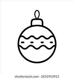 bauble icon modern art design black and white silhouette with bold outline 