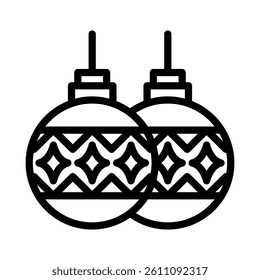 bauble icon vector design - high quality outline style