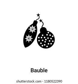 Bauble icon vector isolated on white background, logo concept of Bauble sign on transparent background, filled black symbol