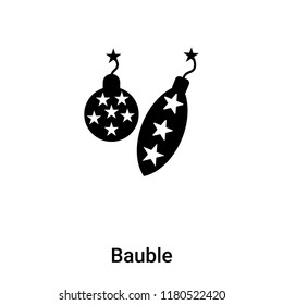 Bauble icon vector isolated on white background, logo concept of Bauble sign on transparent background, filled black symbol