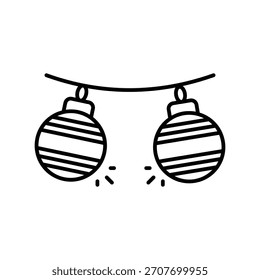 Icono de luces de chuchería con fondo blanco Vector Ilustración de stock