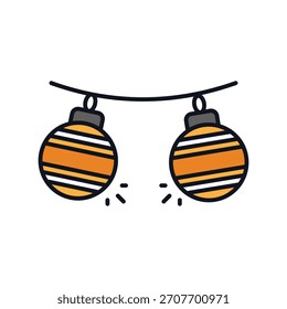Ícone de luzes Bauble com ilustração de estoque de vetor de fundo branco