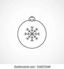 Bauble Line Icon On White Background