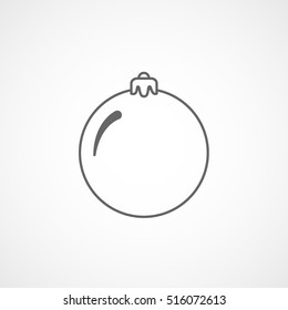 Bauble Line Icon On White Background