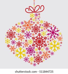Bauble made of snowflakes in vector format.
