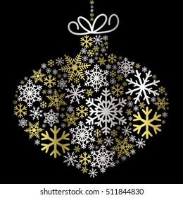 Bauble made of snowflakes in vector format.