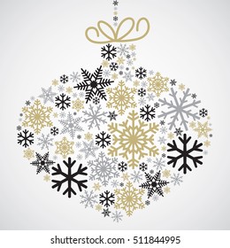 Bauble made of snowflakes in vector format.