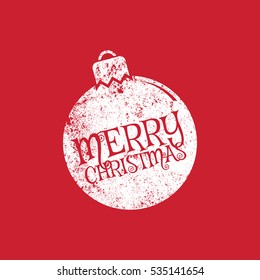 Bauble with merry Christmas. Vector illustration