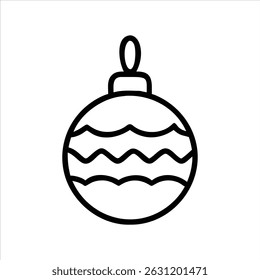 Bauble object icon modern art design black and white with bold outline 