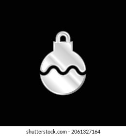 Bauble silver plated metallic icon