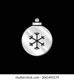 Bauble silver plated metallic icon