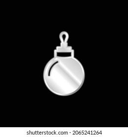Bauble silver plated metallic icon
