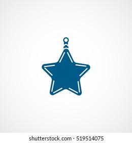 Bauble Star Christmas New Year Blue Flat Icon On White Background