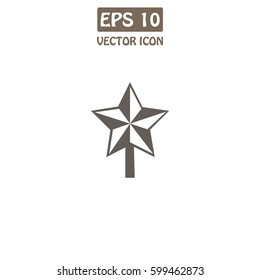 Bauble Star Christmas New Year Vector Icon.  