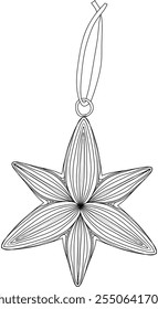 Bauble star shape. Hand drawn vector sketch illustration