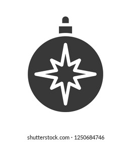 Bauble vector, Christmas related solid design icon
