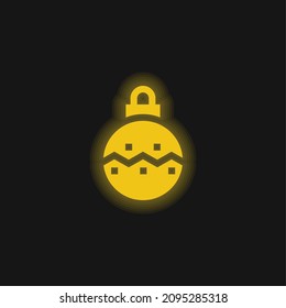 Bauble yellow glowing neon icon