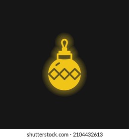 Bauble yellow glowing neon icon