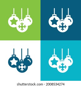 Baubles Flat four color minimal icon set